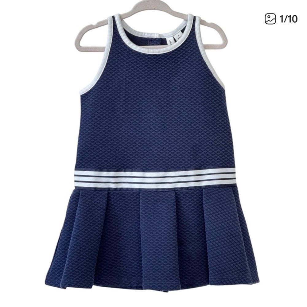 Janie and Jack Sleeveless Nautical Pleated Sailor Dress Navy 12-18 Months